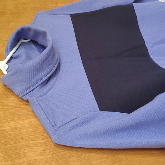 Adidas Women's Cowl Turtle Neck Sweatshirt in Two Tone Blue - Picture 6 of 14